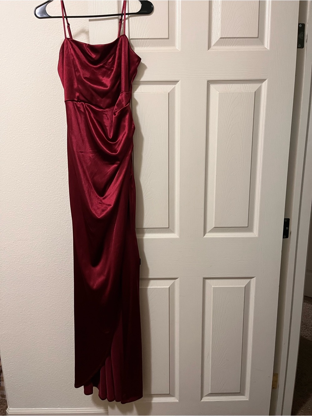Satin Burgundy Maxi Dress